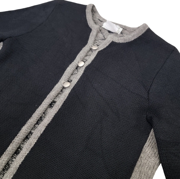 Handmade In Estonia 100% Wool Fair Isle Knit Cardigan Scandinavian Black Size S - Picture 9 of 17